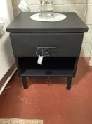 1 Drawer Black Side Table 19x17x22 (PAIR)