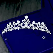 Annelise - Cubic Zirconia Bridal Tiara - Silver