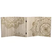 2 ft. Short Double Sided Mandala on Oak Canvas Folding Screen