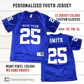 Personalized Youth Football Jersey: Custom Team Name & Number, Athletic Uniform Shirt, Kids Sports Jerseys