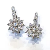 18kt White Gold and Diamond Pave Earrings