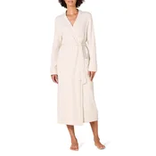Amazon Essentials Women's Lightweight Waffle Full-Length Bath Robe (Available in Plus Size), Beige, Large
