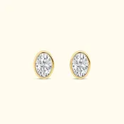2.00 CTW Bezel-Set Oval Lab-Grown Diamond Stud Earrings
