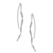 Art Deco Crescent Earrings | Satin Finish | Long