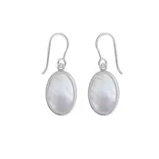 Alina Oval Bezel Earrings with Stone