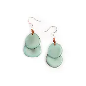 Aqua Tagua Nut Earrings