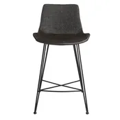 Euro Style Alisa Fabric and Leatherette Counter Stool with Footrest, Gray