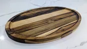 Oval Teak Charcuterie Board with Raised Rim