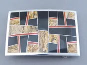 Multi-Stone Inlay Belt Buckle Featuring Coral