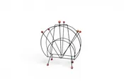 1950s ATOMIC MAGAZINE RACK IN STEEL + WOOD