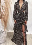 ANGEL BABE - SEQUINS CHIFFON WITH METALLIC FORMAL DRESS