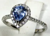 Blue Sapphire Ring 14K white gold Diamond Natural Made In The USA