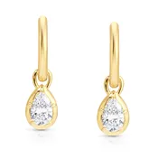 0.66ct Pear Rosette Hoop Earrings