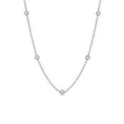 14K White Gold 1.50 Carat Diamond by the Yard Necklace