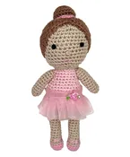 Ballerina Bamboo Crochet Rattle in Pink
