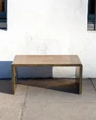 1970s Brass Clad Waterfall Table by Sarreid