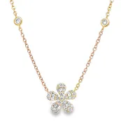 14K ROSE GOLD DIAMOND NECKLACE  #165-00204