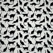 20x30 Cats, black on cream