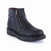 ACERO Oiled Black Ankle Zipper Boot