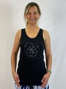 Flower of Life Motif Yoga Tank Top – Black