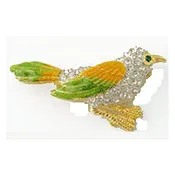 Gold Bird Rhinestone Brooch