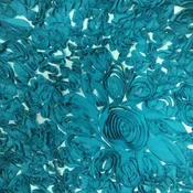 Abstract Daisy Teal Georgette Fabric | Ruffled, 54″ Wide