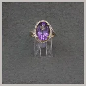 Amethyst / Diamond Ring