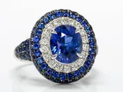Amazing Sapphire, Diamond, and Sapphire Ring