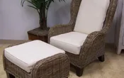 Driftwood Wing Chair and Ottoman