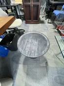 Black Wood End Table – Used, Modern, Circle or Round Mini Table