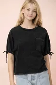 Black Mineral Wash Top