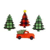 Christmas Novelty Shank Buttons - Home for the Holidays - 4 count