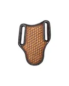 3D KNIFE SHEATH LARGE PANCAKE STYLE BASKET WEAVE BROWN