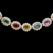 14k 28.50ct Sapphire 14.50ct Diamond Necklace