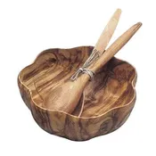 Acacia Wood Round Flared Bowl