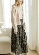 Black Flower Print Maxi