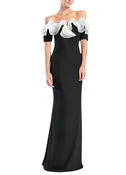 Alexander by Daymor Off The Shoulder Evening Dress With Soft Ruffle Detailing
