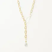 Adjustable Labradorite Drop Necklace 19''