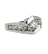 1/2 Carat Natural Diamond Engagement Ring 14K White Gold