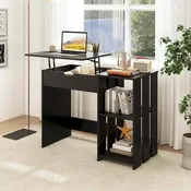 Bureau informatique relevable avec rangements cachés - Voir détails