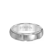 6MM Titanium Ring – Domed Satin Center and Step Edge