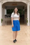 Macabi Knee Length Skirt - Blue Skies