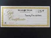 $25.00 Trax On Wax Gift Certificate — Trax on Wax