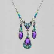 Firefly Carmel Three Drop Med-Necklace - Purple