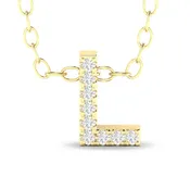 Diamond Studded Initial Letter Pendant - L