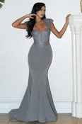 2-Piece Strapless Jacket Gown by Lenovia 8508