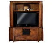 Boulder Creek Corner Media Console with Hutch by Forks Valley Woodworking