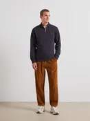 Adam Loose Tapered Fit Cord Trousers In Rich Tobacco