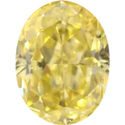 0.4 Carat Oval Fancy Intense Yellow Color VS1 Clarity