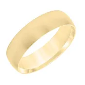 14K Low Dome Flat Edge Carved Wedding Band